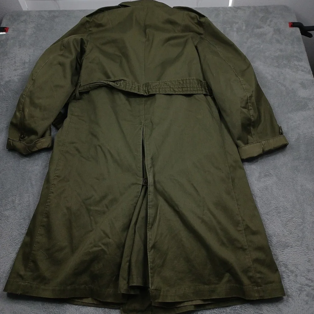 Vintage US Military Overcoat Mens Medium Green Wool Liner 1950s Belted OG 107